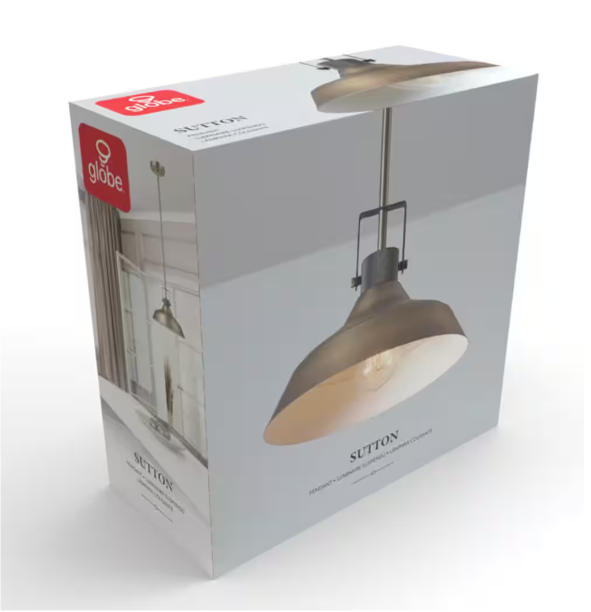 Globe Electric Sutton 1-Light Matte Brass Indoor Pendant Light with Textured Socket