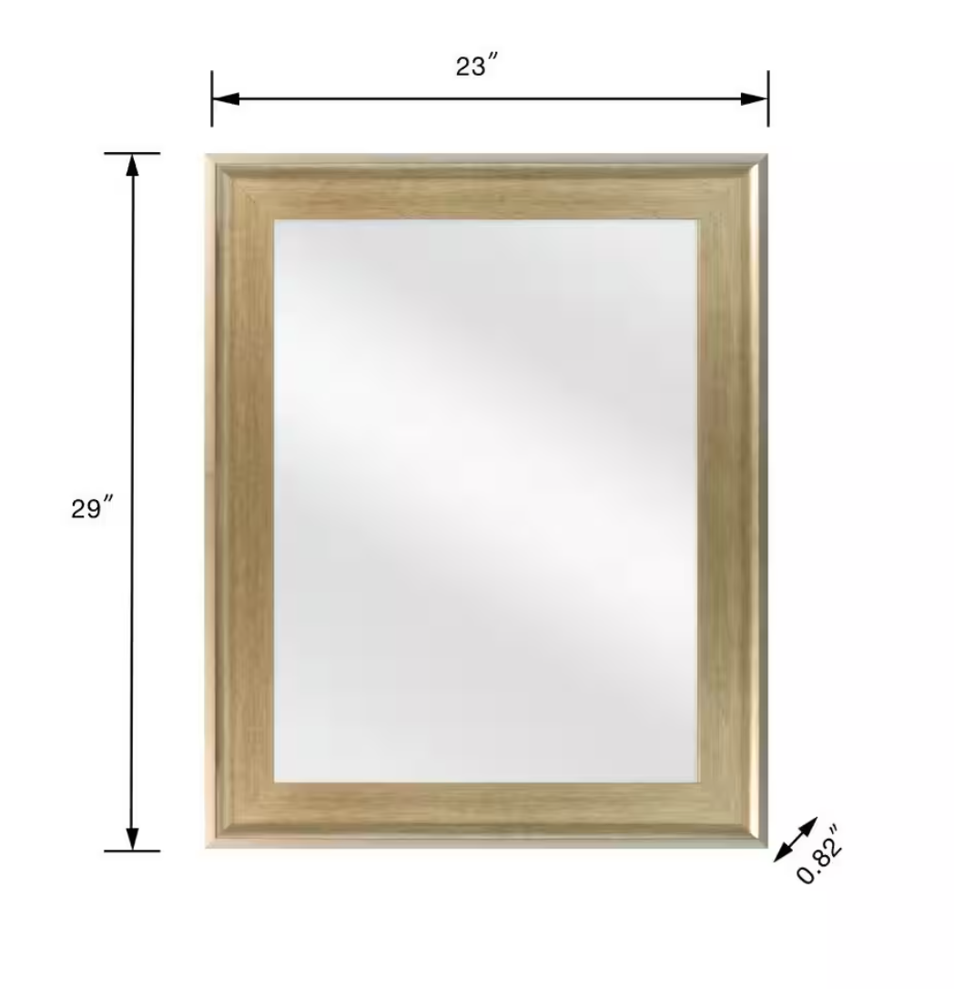 Home Decorators 23.25 in W x 29.25 in H Rectangular Framed Wall Mirror Two-Tone