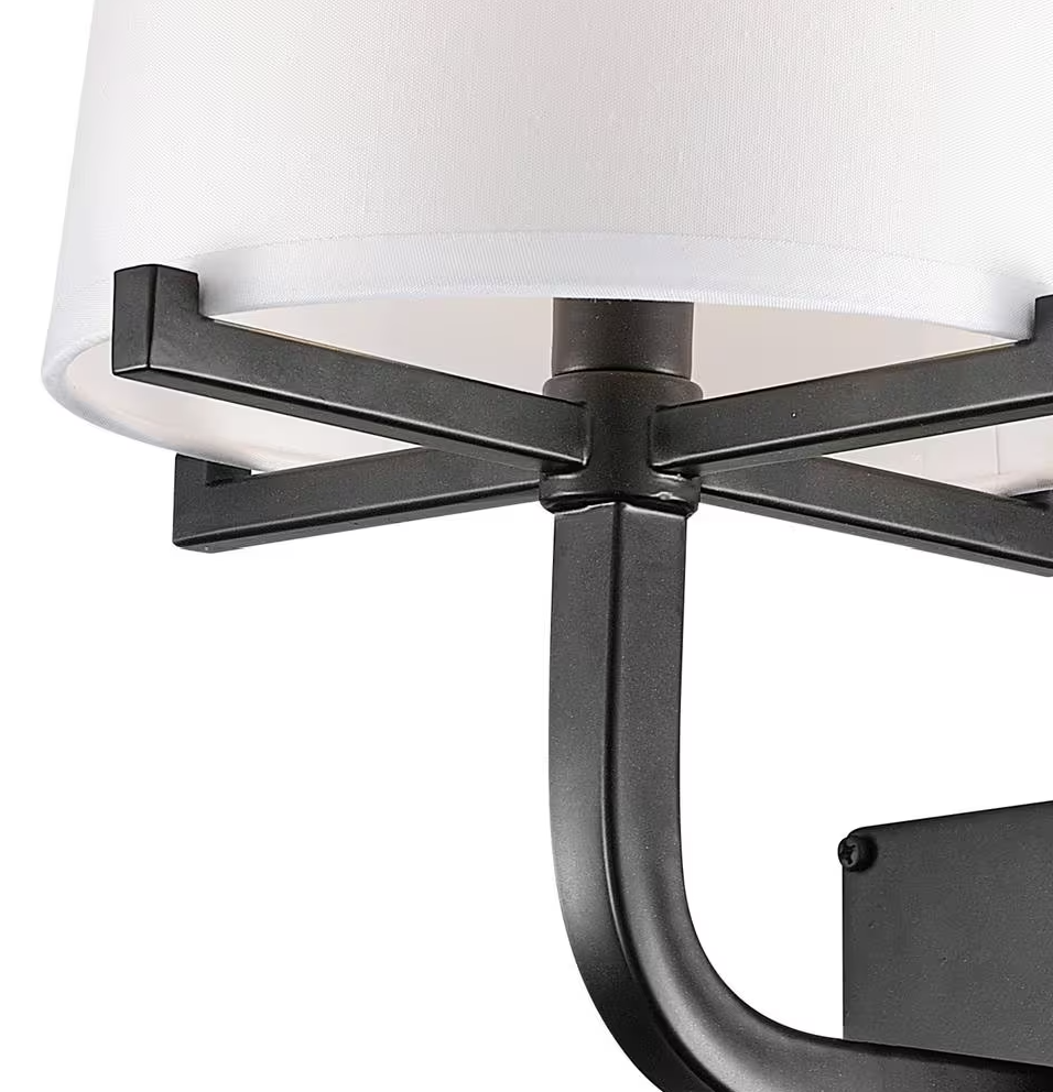 Globe Electric Valerie 1-Light Dark Bronze Wall Sconce with White Shade