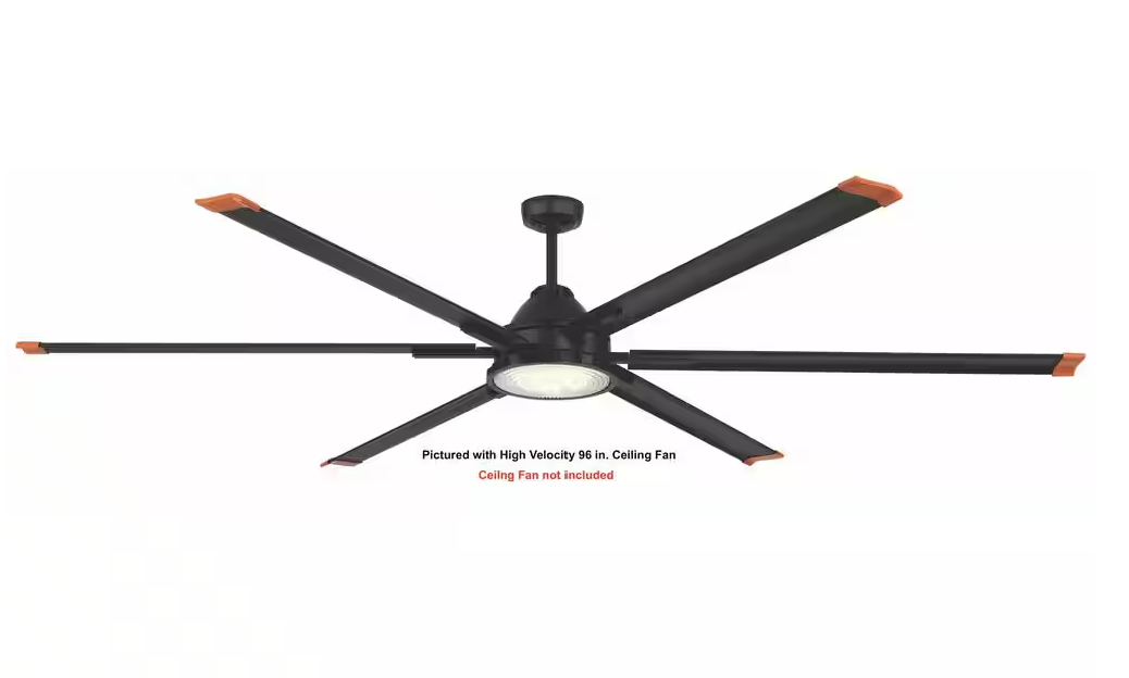 Commercial Electric 3470 Lumen Matte Black Ceiling Fan Integrated Light Kit