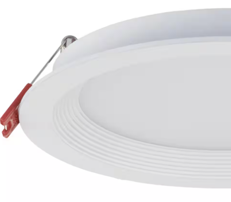 Commercial Electric Slim Baffle Integrated LED 6 in Round Adj Color Temp Canless Recessed Light for Kitchen Bath Living rooms, White 4-Pack