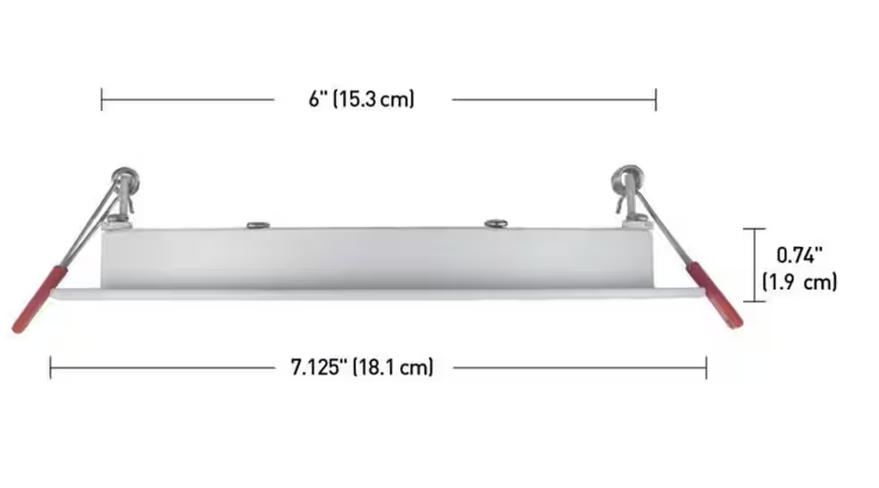 Commercial Electric Slim Baffle Integrated LED 6 in Round Adj Color Temp Canless Recessed Light for Kitchen Bath Living rooms, White 4-Pack
