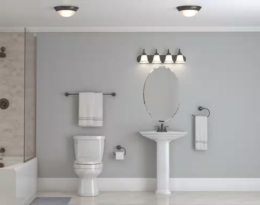 Progress Lighting Alabaster Glass Collection 1-Light Antique Bronze Flush Mount