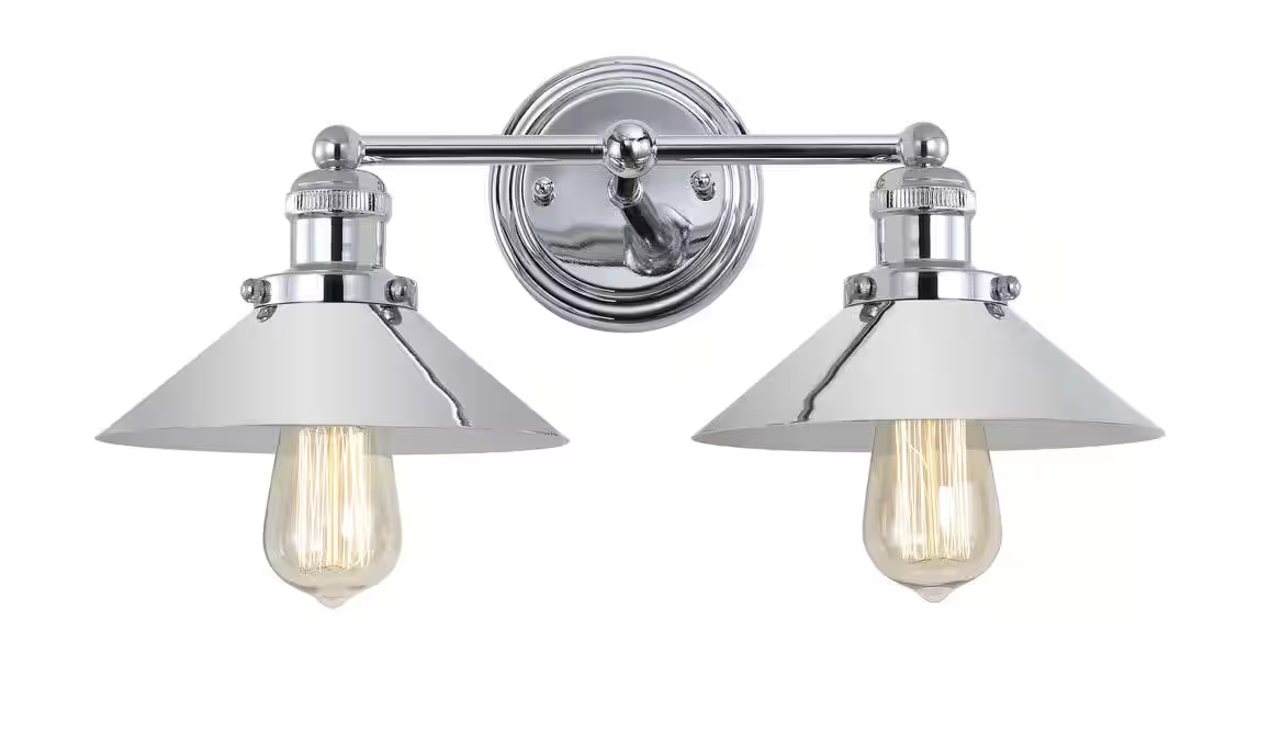 JONATHAN Y June 17.5 in. 2-Light Metal Chrome Vanity Light