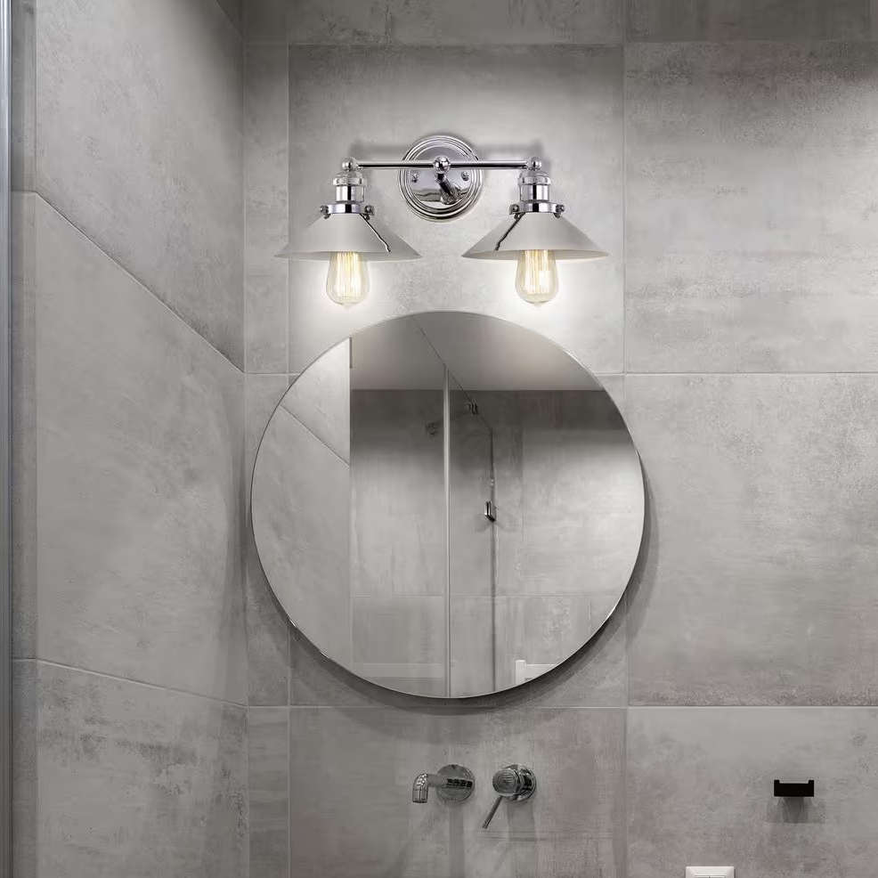 JONATHAN Y June 17.5 in. 2-Light Metal Chrome Vanity Light