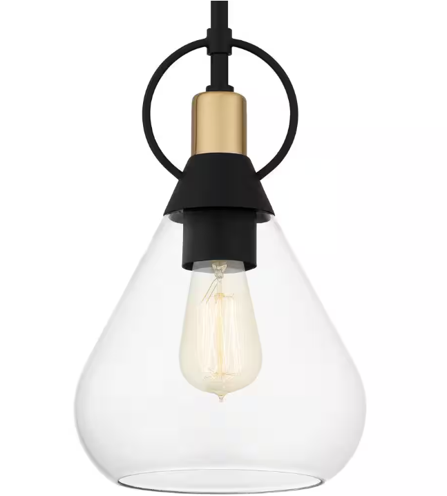 Quoizel Singh 1-Light Matte Black Shaded Mini Pendant Light