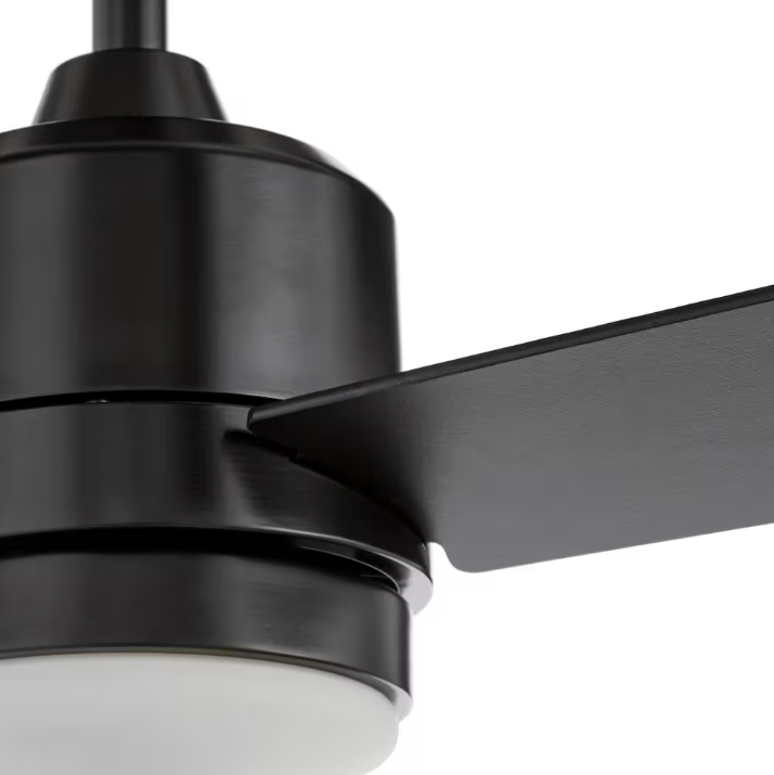 Hampton Bay Castlegate 44 in. Indoor Integrated LED Matte Black Ceiling Fan with 3 Reversible Blades, Light Kit and Remote Control
