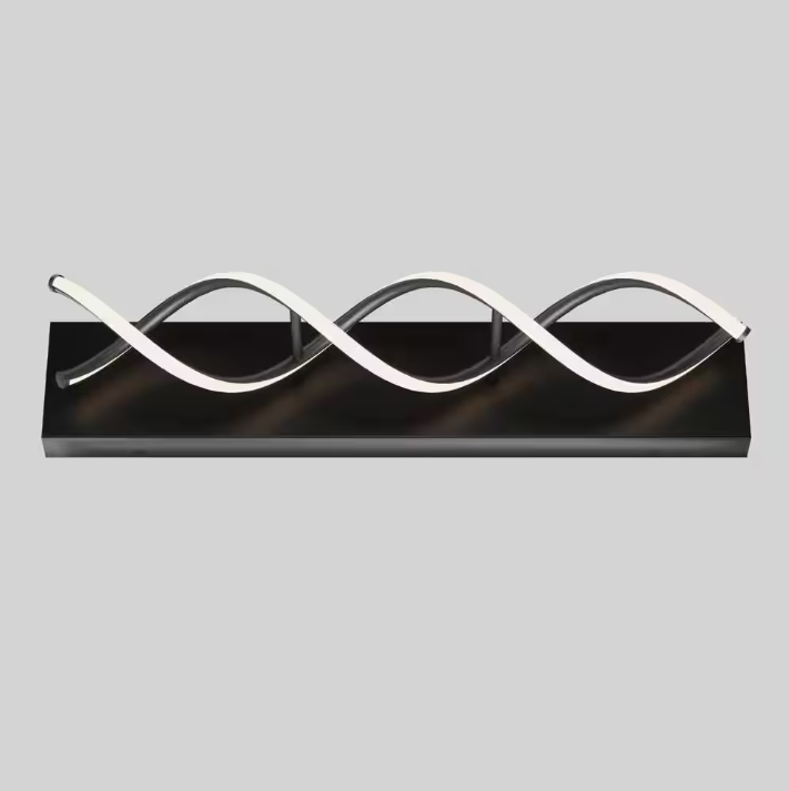 DNA 27 in. 1-Light Matte Black Modern Integrated LED Vanity Light Bar for Bathroom