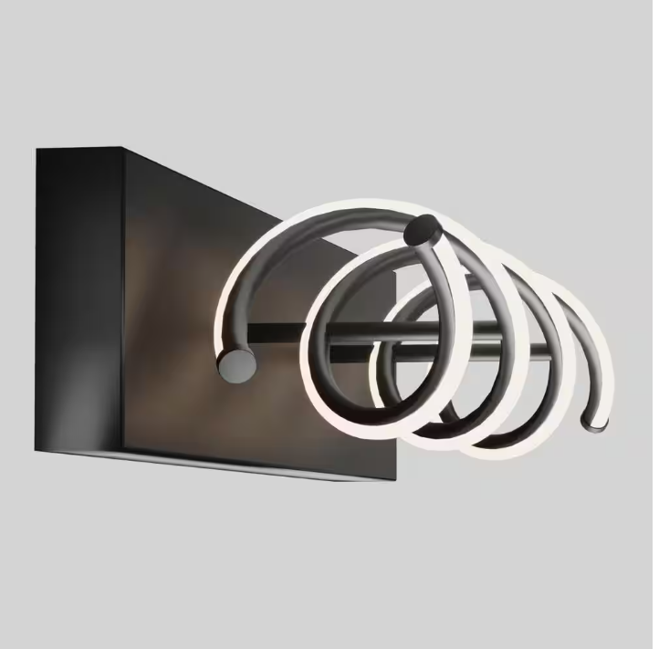 DNA 27 in. 1-Light Matte Black Modern Integrated LED Vanity Light Bar for Bathroom