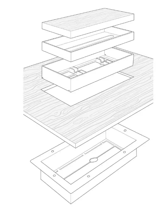 FITTES Aria Lite - Flush Floor Vent 4 in.x10 in. Black