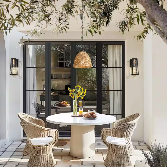 Modern Textured Black 1-Light Outdoor Wall Sconce Industrial Square Outdoor Wall Lantern with Water Glass Shade