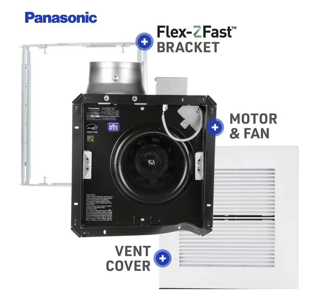 Panasonic FV-30VQ3 WhisperCeiling Ventilation Fan Quiet Air Flow Long Lasting Easy to Install