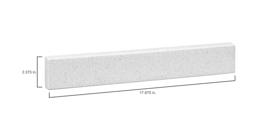 17.875 in. W Solid Surface Resin Vanity Sidesplash in Arctic