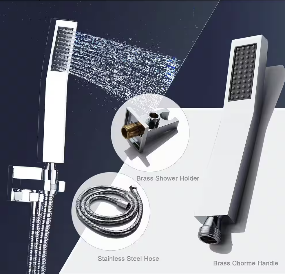 2-Handle 2-Spray Tub and Shower Faucet Handheld Shower Combo with 10 in. Rain Shower Head in Chrome (Valve Included)