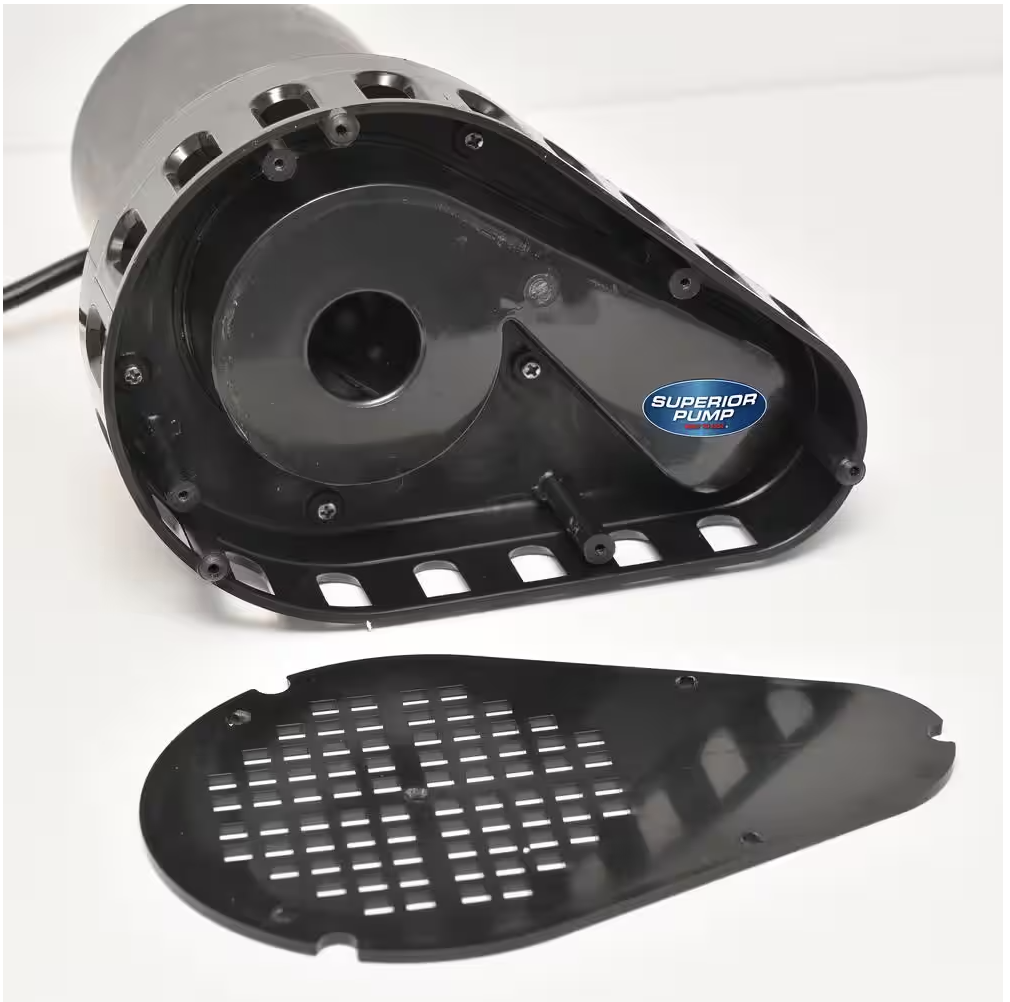 Superior Pump 92572 1/2 HP Thermoplastic Submersible Water Sump Pump with Vertical Float Switch Black