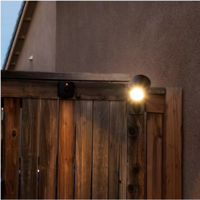 Novolink Wirelessly Connected Battery Operated Black LED Spotlight with Outdoor Motion Sensor