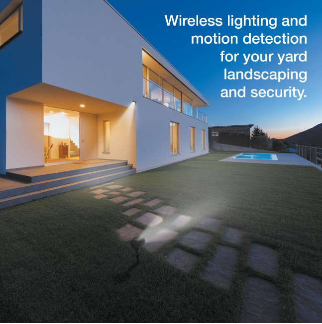Novolink Wirelessly Connected Battery Operated Black LED Spotlight with Outdoor Motion Sensor