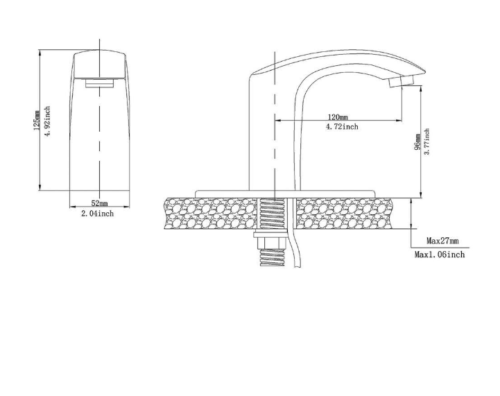 Touchless Bathroom Sink Faucet, Hands Free Automatic Sensor Faucet with Hole Cover Plate in Matte Black