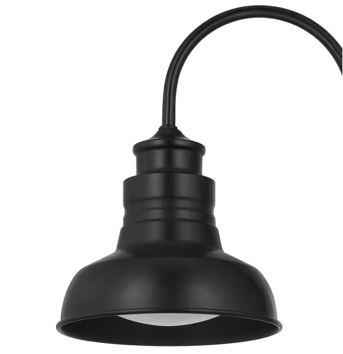 Hampton Bay Elmcroft 23.75 in. Matte Black Outdoor-Rated Plug-In 1-Light Table Lamp with Metal Shade - Use with 13-Watt Max LED Bulb