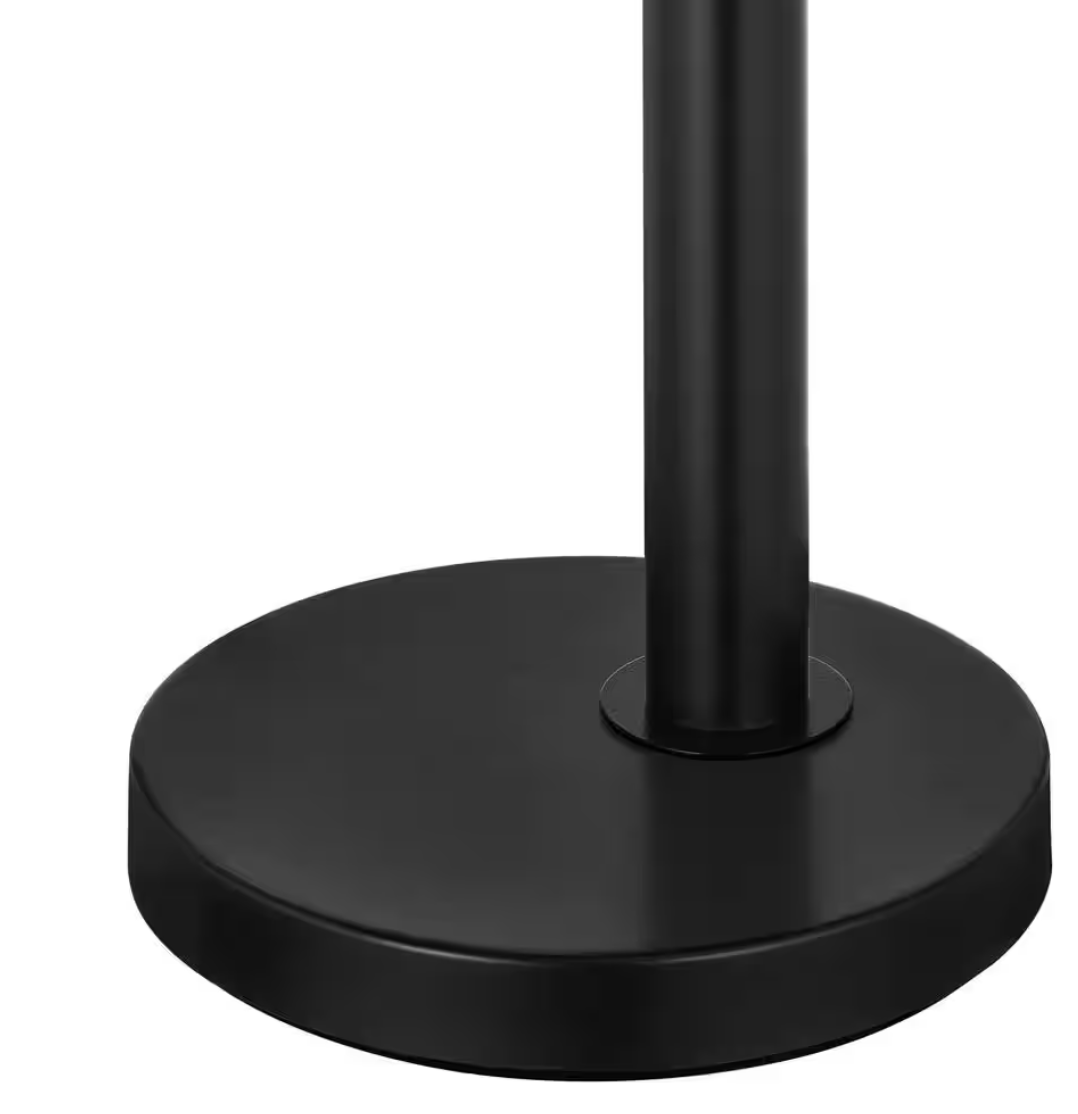 Hampton Bay Elmcroft 23.75 in. Matte Black Outdoor-Rated Plug-In 1-Light Table Lamp with Metal Shade - Use with 13-Watt Max LED Bulb