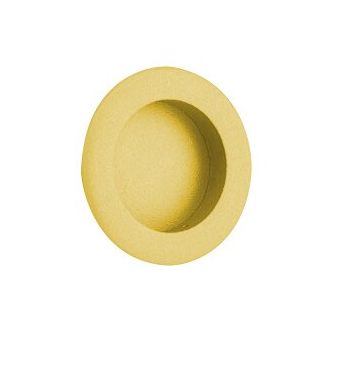 2 1/2" Diameter Round Recessed Pull in Satin Brass