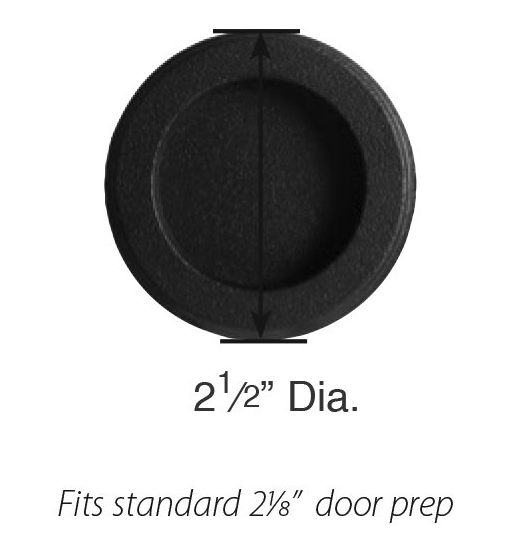 2 1/2" Diameter Round Recessed Pull in Satin Brass