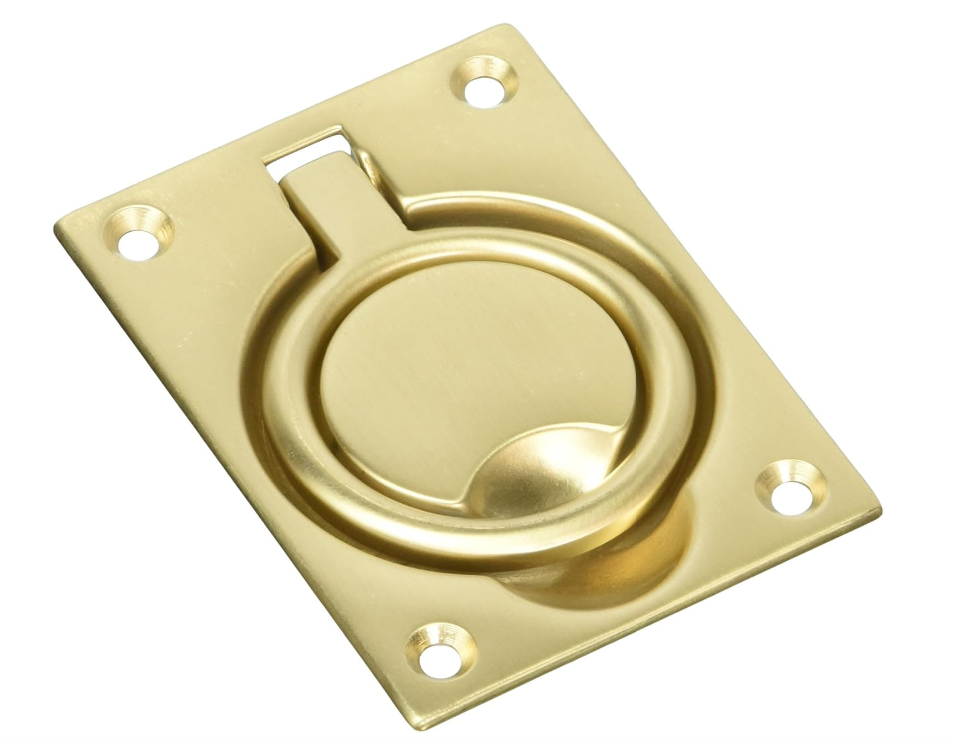 Baldwin 0395033 Flush Ring Pull Vintage Brass Finish