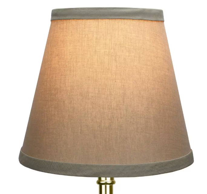 FenchelShades 5 in. Top Diameter x 8 in. Bottom Diameter x 7 in. Slant Linen Stone Empire Lamp Shade