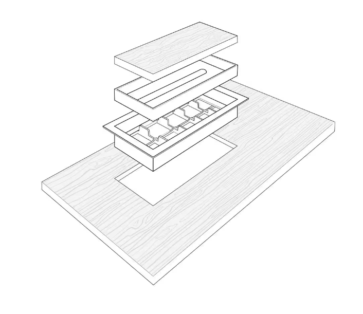 FITTES Framed Floor Vent (Lite) 4 in. x 10 in. Grey