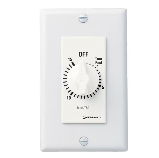 Intermatic 20 Amp 15-Minute Spring Wound In-Wall Timer - White
