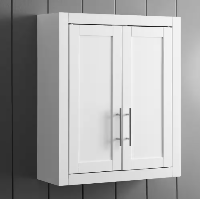 CROSLEY FURNITURE Savannah 22 in. x 26 in. x 8 in. Surface-Mount Medicine Cabinet in White