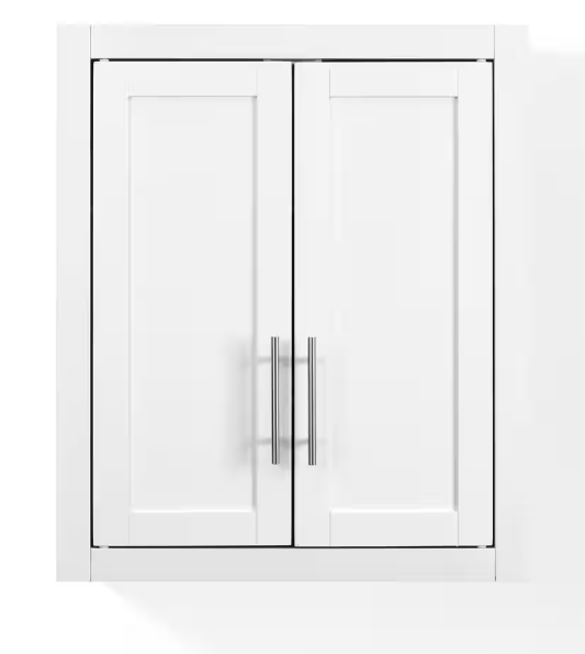 CROSLEY FURNITURE Savannah 22 in. x 26 in. x 8 in. Surface-Mount Medicine Cabinet in White