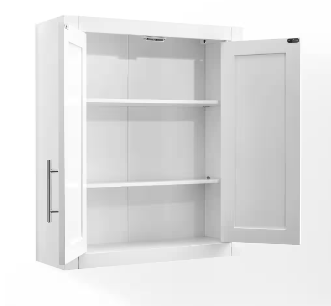 CROSLEY FURNITURE Savannah 22 in. x 26 in. x 8 in. Surface-Mount Medicine Cabinet in White