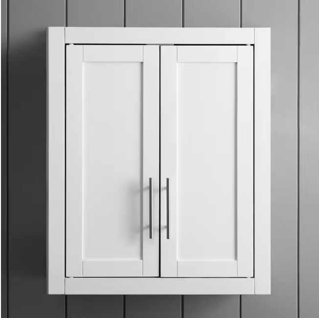 CROSLEY FURNITURE Savannah 22 in. x 26 in. x 8 in. Surface-Mount Medicine Cabinet in White