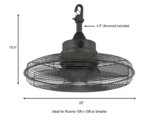 Home Decorators Collection Calthorpe 20 in. Indoor/Outdoor Wet Rated Portable Natural Iron Ceiling Fan