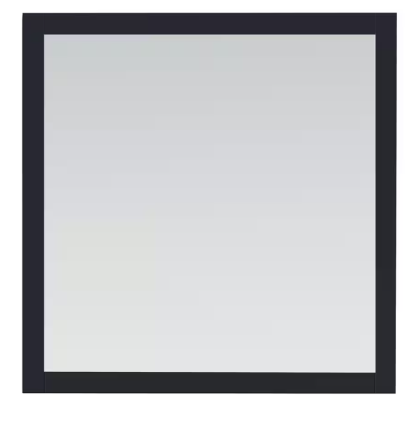 Home Decorators Collection Woodfall 34 in. W x 34 in. H Square Framed Wall Mount Bathroom Vanity Mirror in Midnight Blue