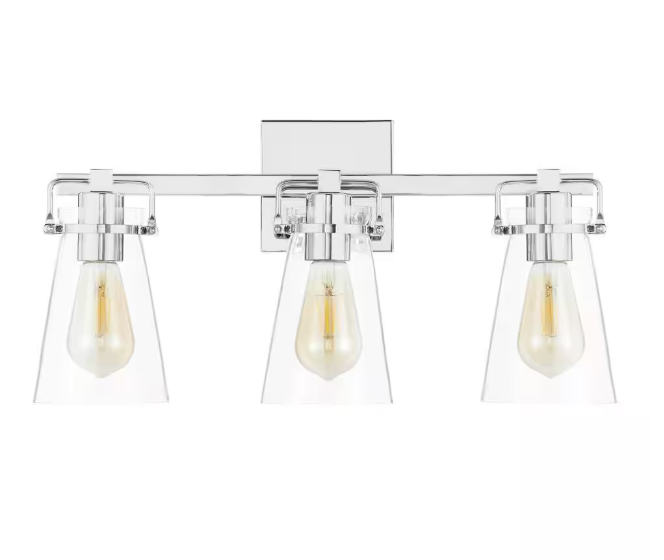 Home Decorators Collection Stonedale 20 in. 3-Light Chrome Vanity Light