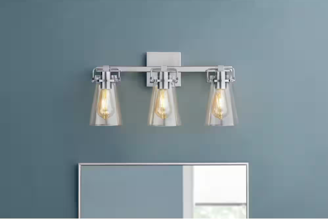 Home Decorators Collection Stonedale 20 in. 3-Light Chrome Vanity Light