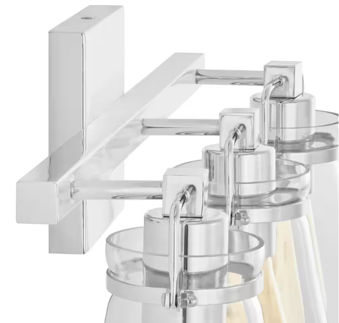 Home Decorators Collection Stonedale 20 in. 3-Light Chrome Vanity Light