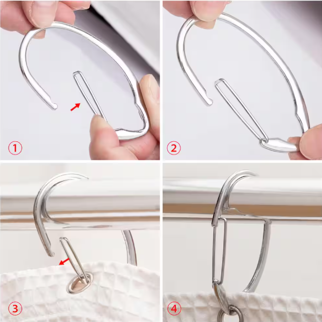 Utopia Alley Shower Rings, Shower Curtain Rings for Bathroom, Rustproof Zinc Shower Curtain Hooks Rings in Chrome (Set of 12)