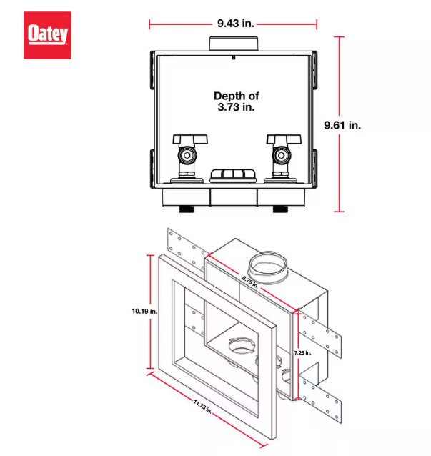 Quadtro 1/4 in. Turn Copper Washing Machine Outlet Box with Water Hammer Arrestor