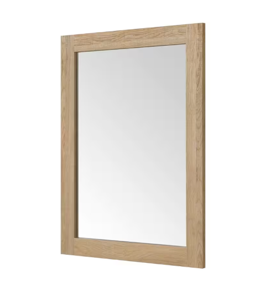 Glacier Bay Huckleberry 24 in. W x 32 in. H Rectangular Framed Wall Mount Bathroom Vanity Mirror in Weathered Tan