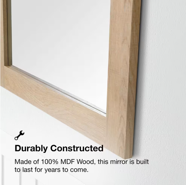 Glacier Bay Huckleberry 24 in. W x 32 in. H Rectangular Framed Wall Mount Bathroom Vanity Mirror in Weathered Tan