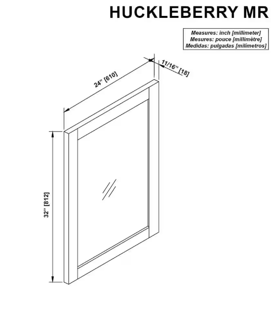 Glacier Bay Huckleberry 24 in. W x 32 in. H Rectangular Framed Wall Mount Bathroom Vanity Mirror in Weathered Tan