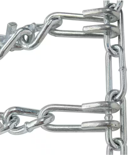 OAKTEN 4.10/3.5x4 in. 2-Link Tire Chains Replace Peerless 1060456, Zinc Plated Chains, Set of 2