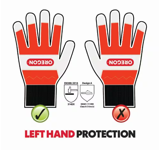 Oregon Protective Orange and Black Chainsaw Gloves