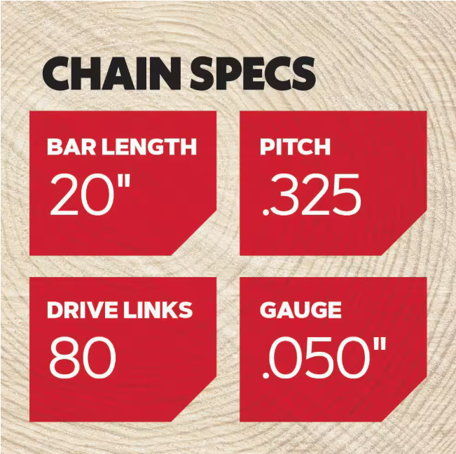 Oregon M80 Chainsaw Chain for 20 in. Bar Fits Husqvarna, Craftsman Jonsered and others