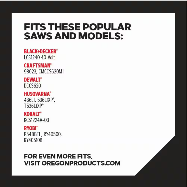 Oregon R45 Chainsaw Chain for 12 in. Bar, Fits Echo, Makita, Craftsman, Husqvarna, Ryobi and more