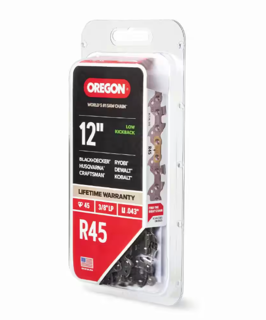 Oregon R45 Chainsaw Chain for 12 in. Bar, Fits Echo, Makita, Craftsman, Husqvarna, Ryobi and more