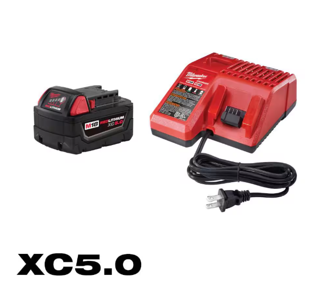 Milwaukee M18 18-Volt Lithium-Ion XC Starter Kit with One 5.0Ah Battery and Charger